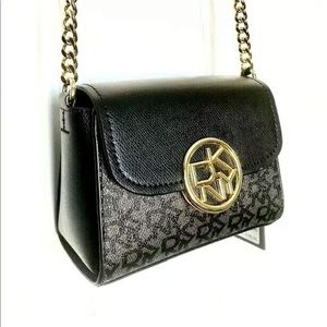 DKNY Black and Gold Crossbody Bag